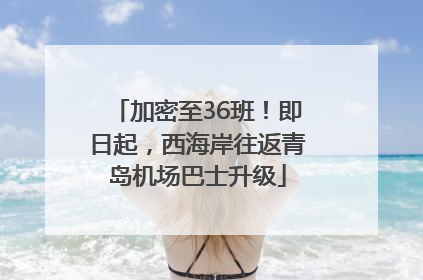 加密至36班！即日起，西海岸往返青岛机场巴士升级