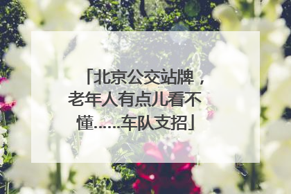 北京公交站牌，老年人有点儿看不懂……车队支招