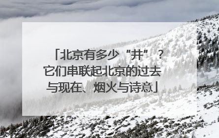 北京有多少“井”？它们串联起北京的过去与现在、烟火与诗意