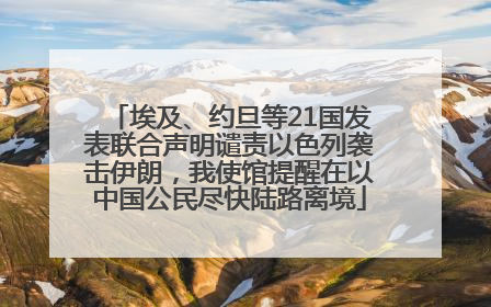埃及、约旦等21国发表联合声明谴责以色列袭击伊朗，我使馆提醒在以中国公民尽快陆路离境