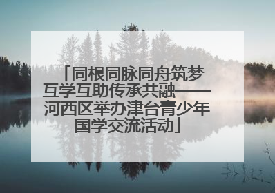 同根同脉同舟筑梦 互学互助传承共融——河西区举办津台青少年国学交流活动