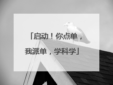 启动！你点单，我派单，学科学