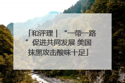 和评理｜“一带一路”促进共同发展 美国抹黑攻击酸味十足
