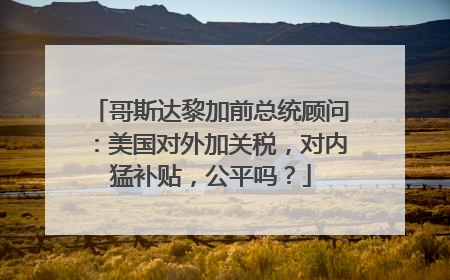 哥斯达黎加前总统顾问：美国对外加关税，对内猛补贴，公平吗？