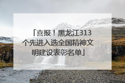 喜报！黑龙江313个先进入选全国精神文明建设表彰名单