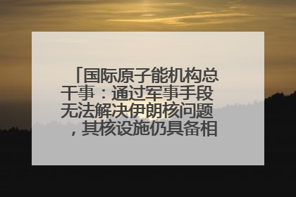 国际原子能机构总干事：通过军事手段无法解决伊朗核问题，其核设施仍具备相关产能，只需要数月就能生产出浓缩铀