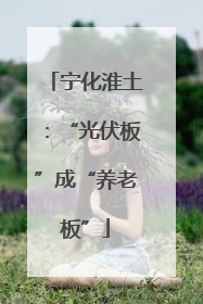 宁化淮土：“光伏板”成“养老板”