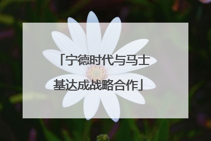 宁德时代与马士基达成战略合作