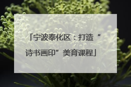 宁波奉化区：打造“诗书画印”美育课程
