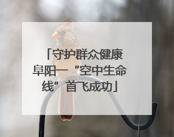 守护群众健康 阜阳一“空中生命线”首飞成功