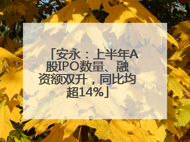 安永：上半年A股IPO数量、融资额双升，同比均超14%