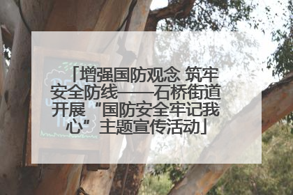 增强国防观念 筑牢安全防线——石桥街道开展“国防安全牢记我心”主题宣传活动