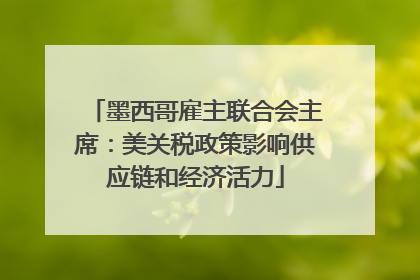 墨西哥雇主联合会主席：美关税政策影响供应链和经济活力