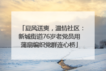 夏风送爽，温情社区：新城街道76岁老党员用蒲扇编织党群连心桥