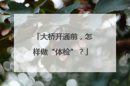大桥开通前，怎样做“体检”？