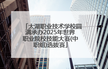 太湖职业技术学校圆满承办2025年世界职业院校技能大赛(中职组)选拔赛