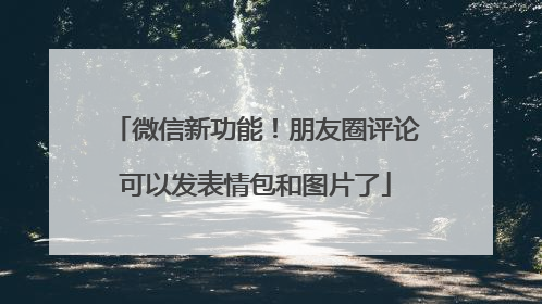 微信新功能！朋友圈评论可以发表情包和图片了