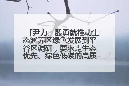 尹力、殷勇就推动生态涵养区绿色发展到平谷区调研，要求走生态优先、绿色低碳的高质量发展之路