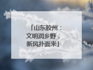 山东胶州：文明润乡野，新风扑面来