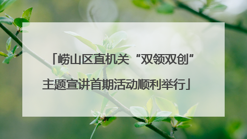 崂山区直机关“双领双创”主题宣讲首期活动顺利举行