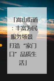 嵩山街道：丰富为民服务场景 打造“家门口”品质生活