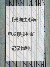 巢湖生态调查发现多种新记录物种