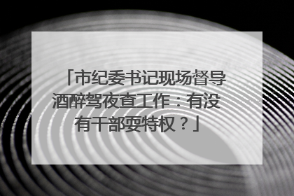 市纪委书记现场督导酒醉驾夜查工作：有没有干部耍特权？
