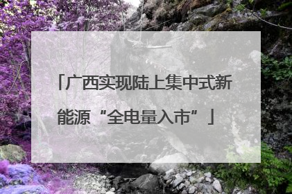 广西实现陆上集中式新能源“全电量入市”