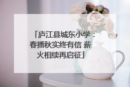庐江县城东小学：春播秋实终有信 薪火相续再启征