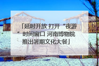 延时开放 打开“夜游”时间窗口 河南博物院推出暑期文化大餐