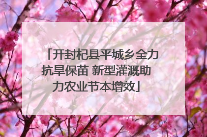 开封杞县平城乡全力抗旱保苗 新型灌溉助力农业节本增效