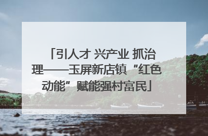 引人才 兴产业 抓治理——玉屏新店镇“红色动能”赋能强村富民