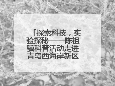 探索科技，实验探秘——陈祖骥科普活动走进青岛西海岸新区衡山路小学