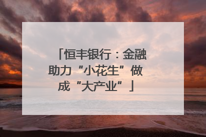 恒丰银行：金融助力“小花生”做成“大产业”