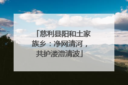 慈利县阳和土家族乡：净网清河，共护溇澧清波