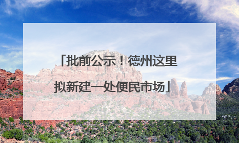 批前公示！德州这里拟新建一处便民市场