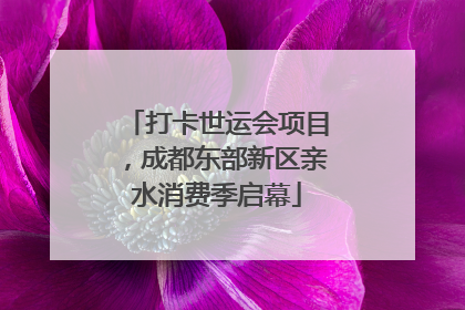 打卡世运会项目，成都东部新区亲水消费季启幕