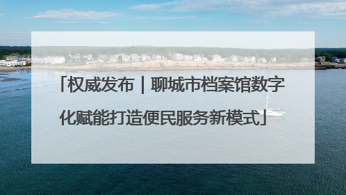 权威发布｜聊城市档案馆数字化赋能打造便民服务新模式