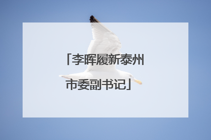 李晖履新泰州市委副书记