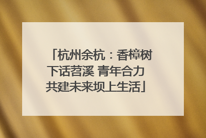 杭州余杭：香樟树下话苕溪 青年合力共建未来坝上生活