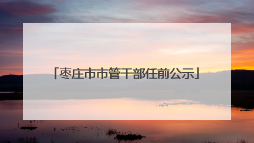 枣庄市市管干部任前公示