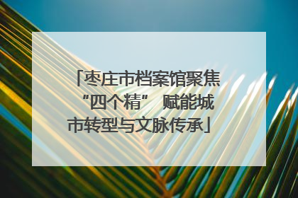 枣庄市档案馆聚焦“四个精” 赋能城市转型与文脉传承