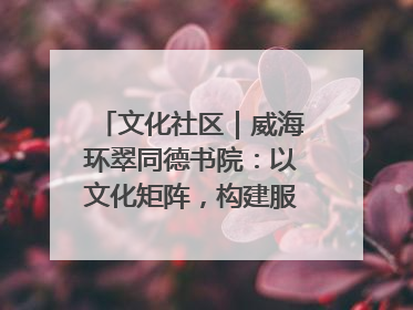 文化社区｜威海环翠同德书院：以文化矩阵，构建服务群众新场景