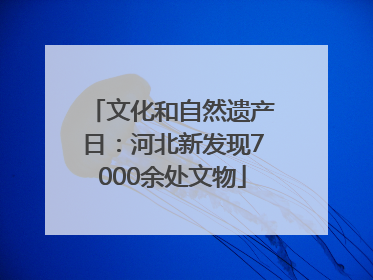 文化和自然遗产日：河北新发现7000余处文物