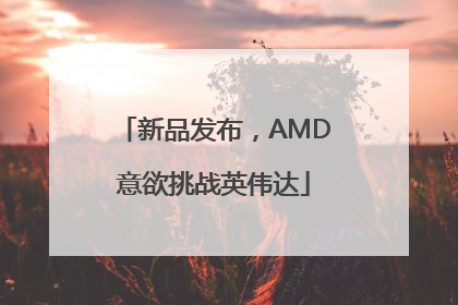 新品发布，AMD意欲挑战英伟达