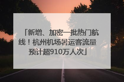 新增、加密一批热门航线！杭州机场暑运客流量预计超910万人次
