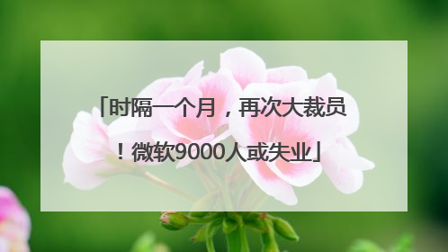 时隔一个月，再次大裁员！微软9000人或失业