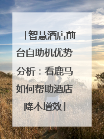 智慧酒店前台自助机优势分析：看鹿马如何帮助酒店降本增效