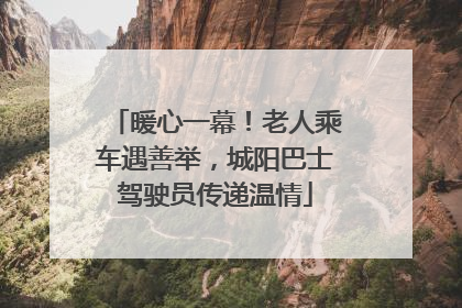 暖心一幕！老人乘车遇善举，城阳巴士驾驶员传递温情