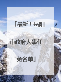 最新！岳阳市政府人事任免名单